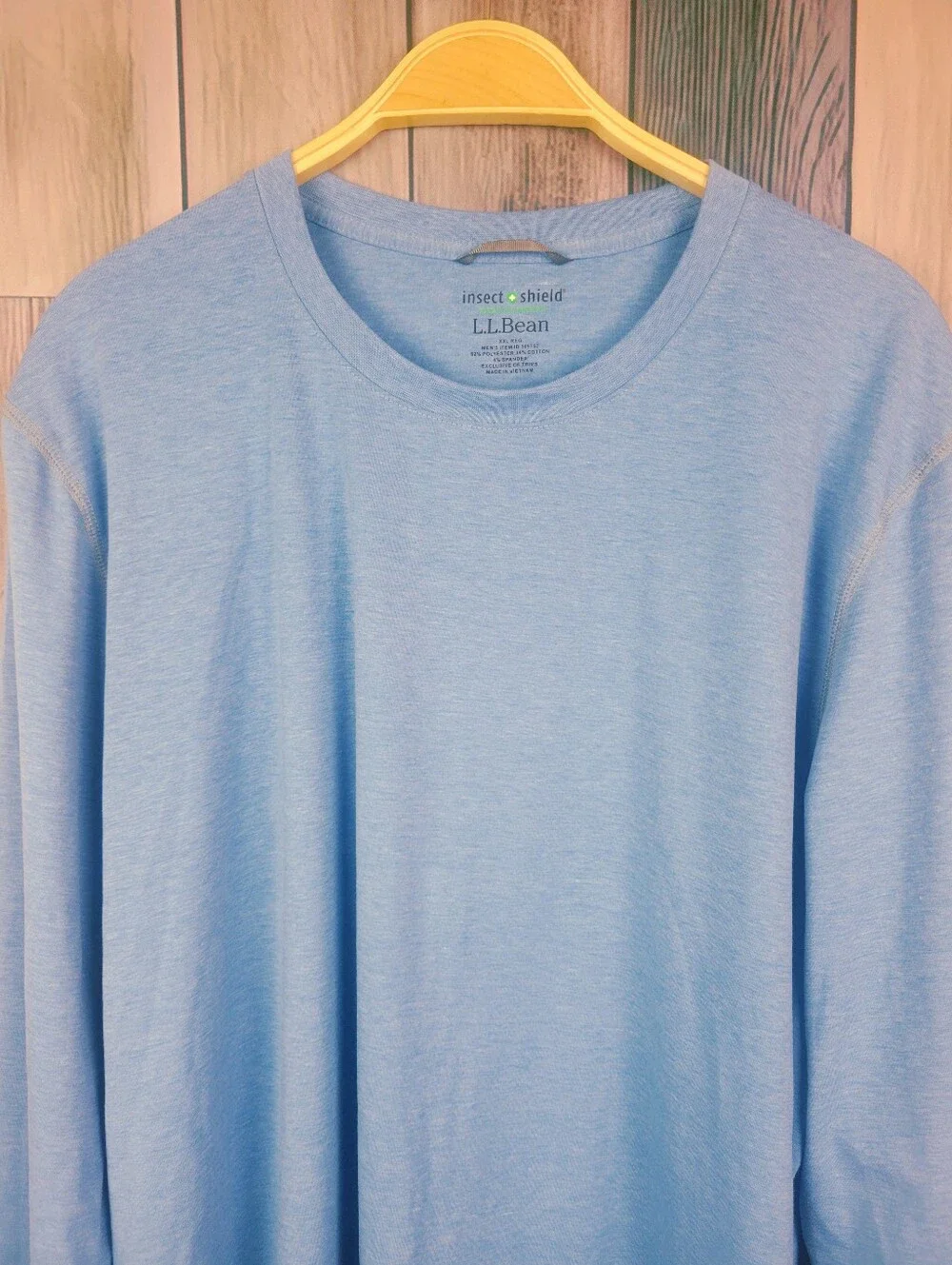LL Bean Insect Shield Blue Long Sleeve Shirt Size XXL Camping Garden Hiking